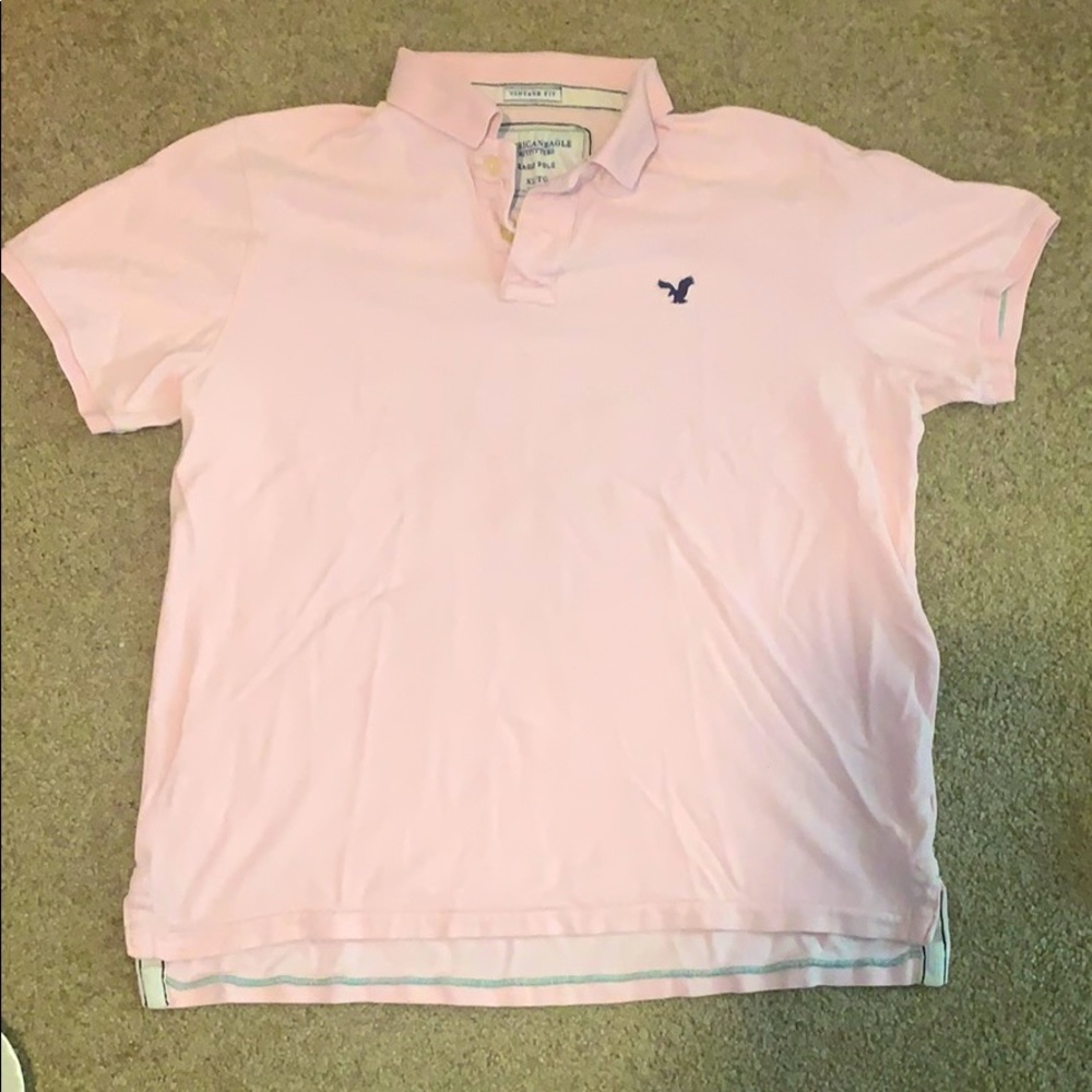 Men’s Light Pink American Eagle Short Sleeve Polo